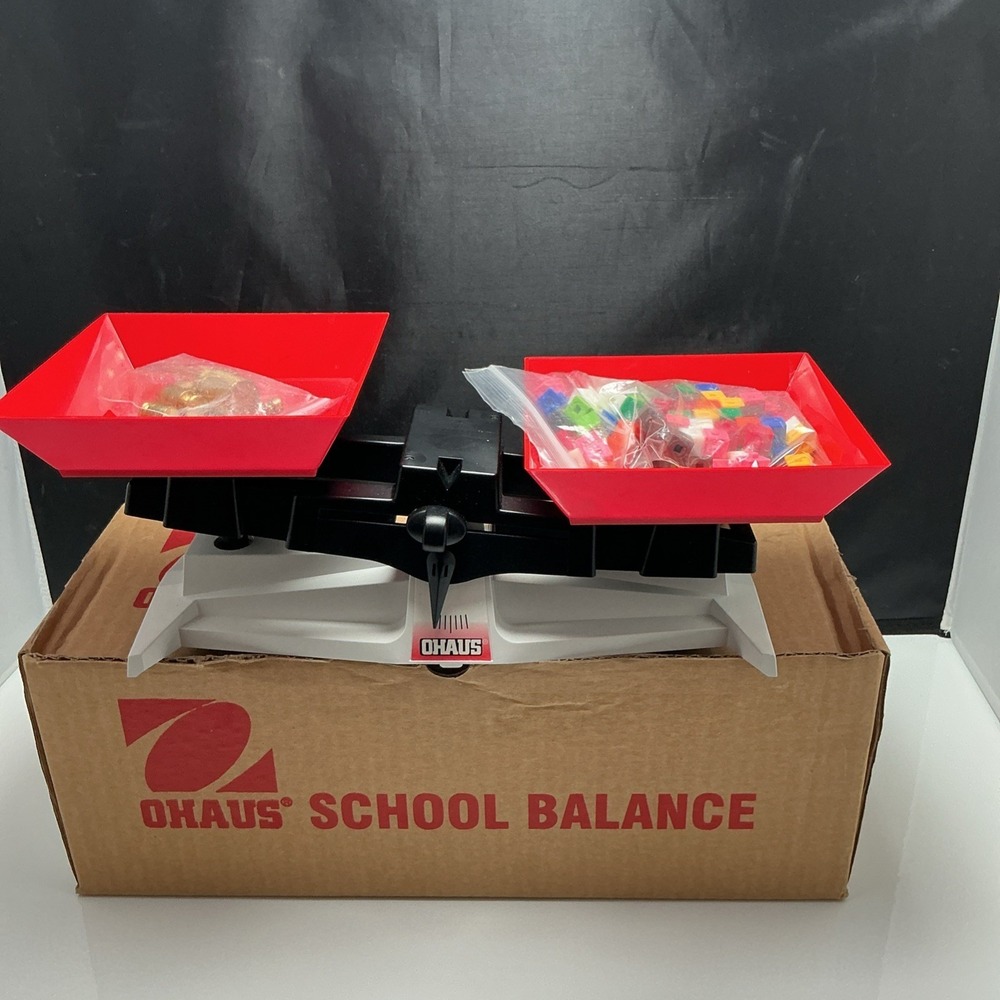 Ohaus SB1200 School Balance Scale Kit w/ Brass Weights & 1g Science Cubes